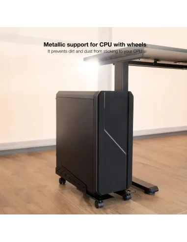 TooQ UMCS0024-B Soporte para CPU con Ruedas Hasta 25Kg Negro