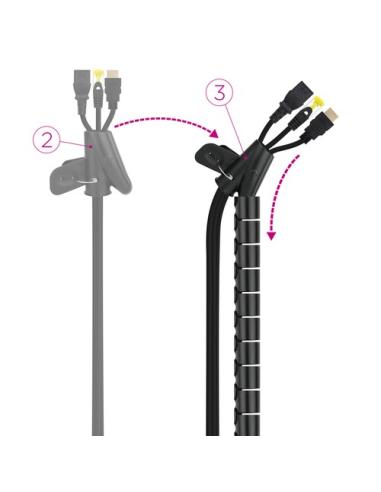 Nanocable 10.36.0002-BK Organizador de Cables Flexible 25mm 2M Negro