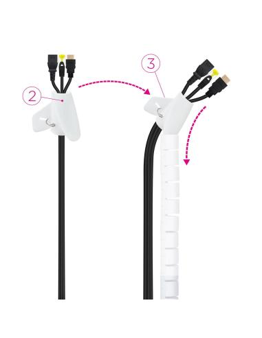 Nanocable 10.36.0002-W Organizador de Cables Flexible 25mm 2M Blanco