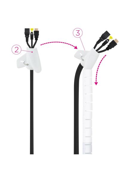 Nanocable 10.36.0002-W Organizador de Cables Flexible 25mm 2M Blanco