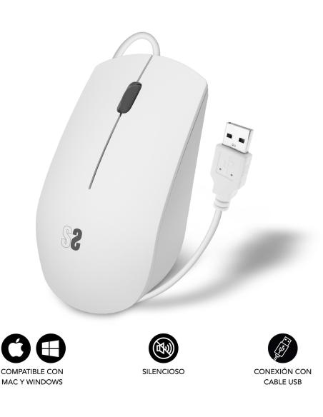 Subblim Business Ratón Silencioso 1200 DPI Blanco