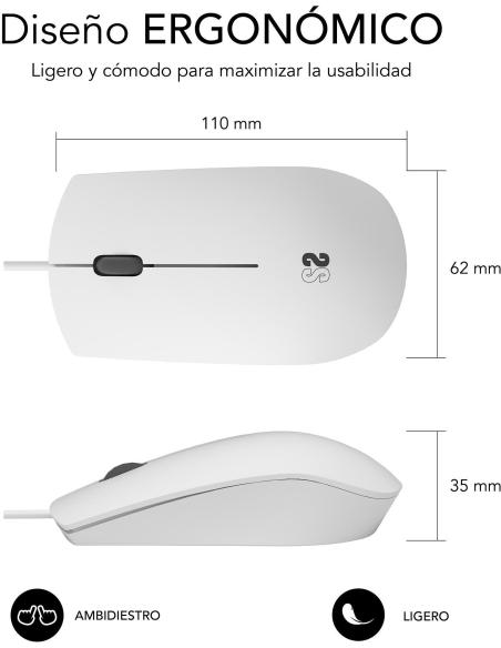 Subblim Business Ratón Silencioso 1200 DPI Blanco