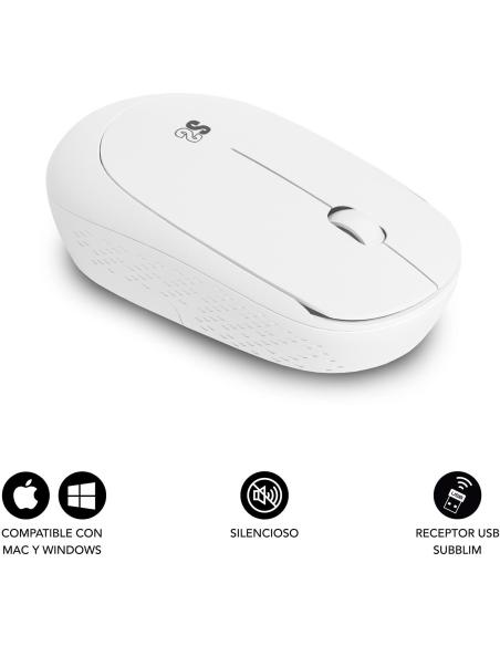 Subblim Business Plus Silencioso Ratón Inalámbrico 1200DPI Blanco