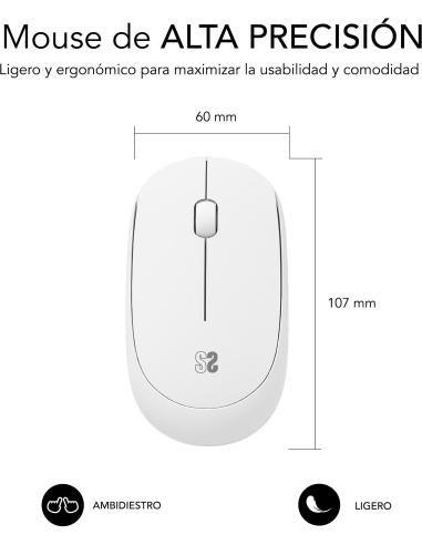 Subblim Business Plus Silencioso Ratón Inalámbrico 1200DPI Blanco