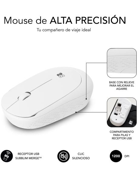 Subblim Business Plus Silencioso Ratón Inalámbrico 1200DPI Blanco