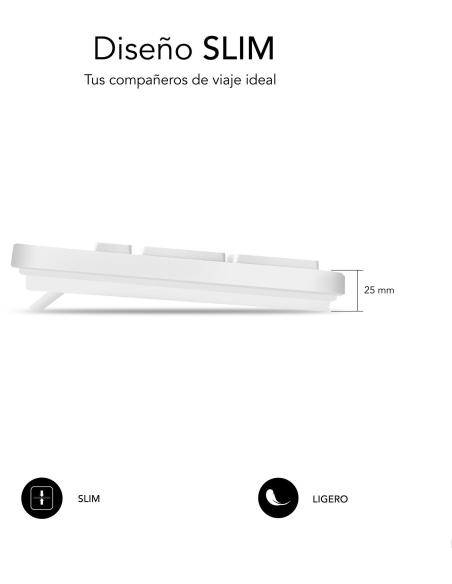Subblim Business Slim Teclado con Cable USB Blanco
