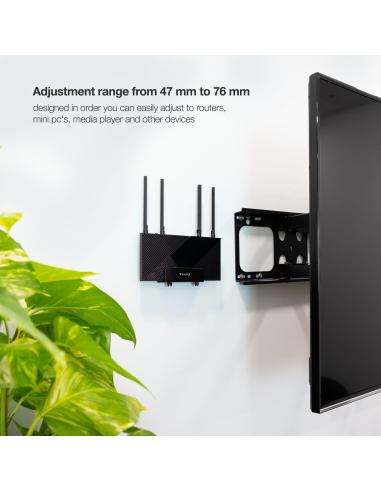 TooQ TQMPM4776 Soporte Universal Pared Fijo para Router/Reproductor Multimedia Máx. 5 Kg Negro