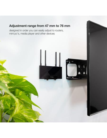 TooQ TQMPM4776 Soporte Universal Pared Fijo para Router/Reproductor Multimedia Máx. 5 Kg Negro