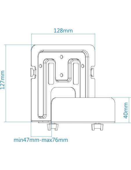 TooQ TQMPM4776 Soporte Universal Pared Fijo para Router/Reproductor Multimedia Máx. 5 Kg Negro