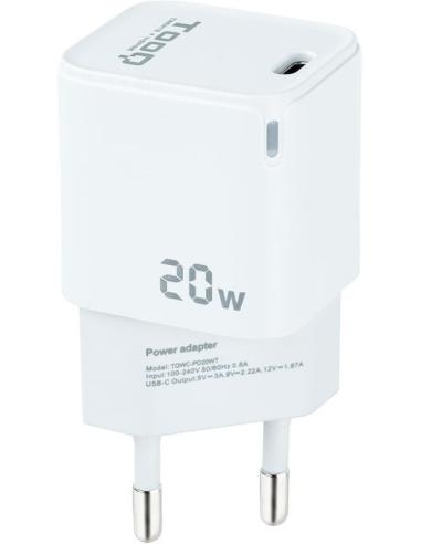 TooQ TQWC-PD20WT Cargador de Pared Universal USB-C 20W Blanco