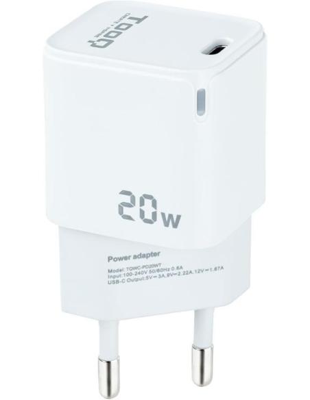 TooQ TQWC-PD20WT Cargador de Pared Universal USB-C 20W Blanco