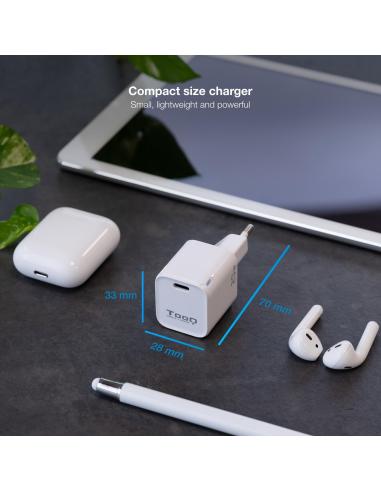 TooQ TQWC-PD20WT Cargador de Pared Universal USB-C 20W Blanco