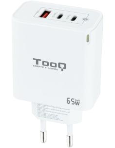 TooQ TQWC-GANQC2PD65WT Cargador de Pared Universal USB-A/USB-C 65 W Blanco-1365419
