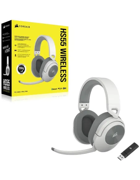 %shop-name%Corsair HS55 Wireless Auriculares Inalámbricos Gaming Blancos