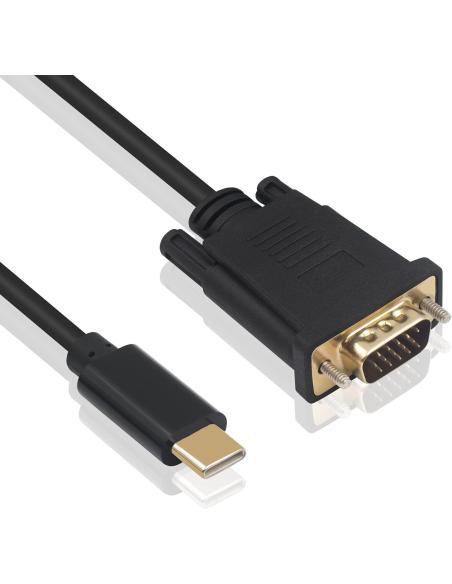 Ewent EC1052 Conversor de Imagen USB-C a VGA Full HD 1.8m Negro