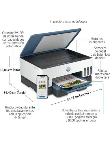 HP Smart Tank 7006 Impresora Multifunción Color Dúplex WiFi + 3 Años de Tinta Incluida