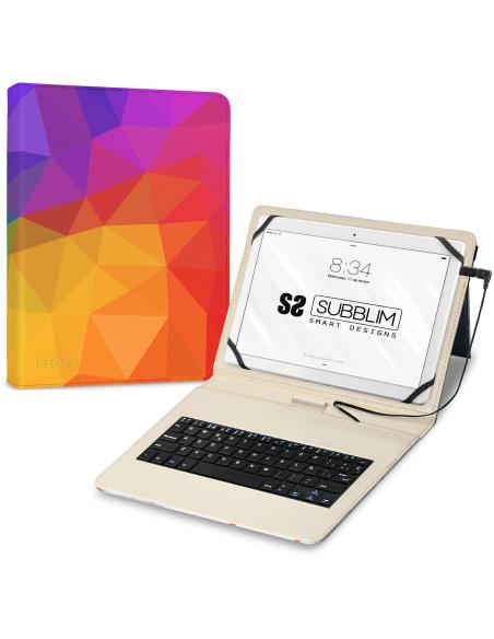 Subblim Keytab Funda Universal con Teclado Triángulos para Tablet 11.1"