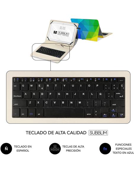 Subblim Keytab Funda Universal con Teclado Triángulos para Tablet 11.1"