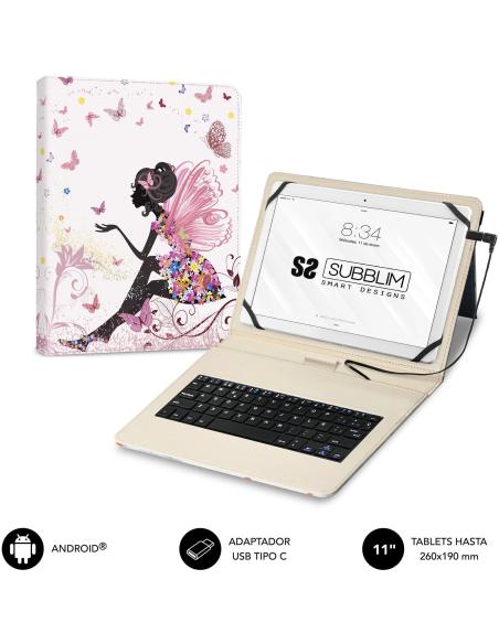 Funda con Teclado Subblim Micro USB – Type C KEYTAB 11" H