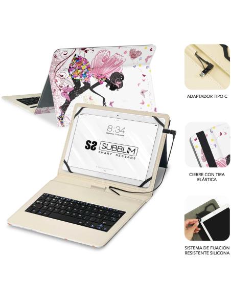 Funda con Teclado Subblim Micro USB – Type C KEYTAB 11" H