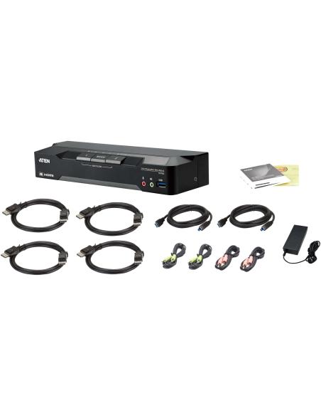 ATEN KVM CM1942-AT-G Matriz de Vídeo 4 Puertos DisplayPort negro