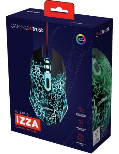Trust GXT 105X Izza Ratón Gaming LED con 6 Botones 4000DPI Negro
