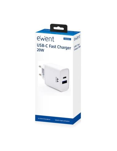 EWENT Cargador rapido Q3 20w Usb-C y Usb-A