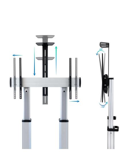 TooQ FS20300M-B Soporte de Suelo con Ruedas para Pantallas de 60 - 100"  Máx. 100 Kg Aluminio