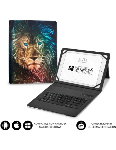 Subblim Keytab Pro Funda con Teclado Bluetooth León para Tablet 9.6-11"