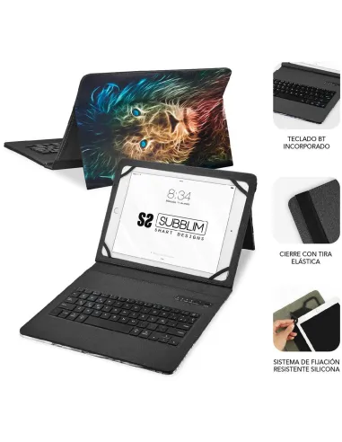 Subblim Keytab Pro Funda con Teclado Bluetooth León para Tablet 9.6-11"