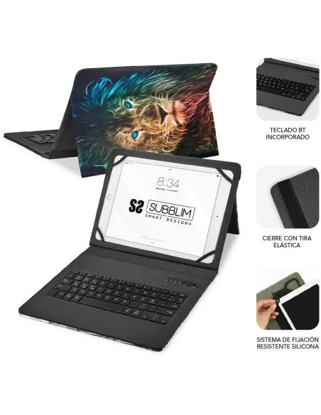 Subblim Keytab Pro Funda con Teclado Bluetooth León para Tablet 9.6-11"