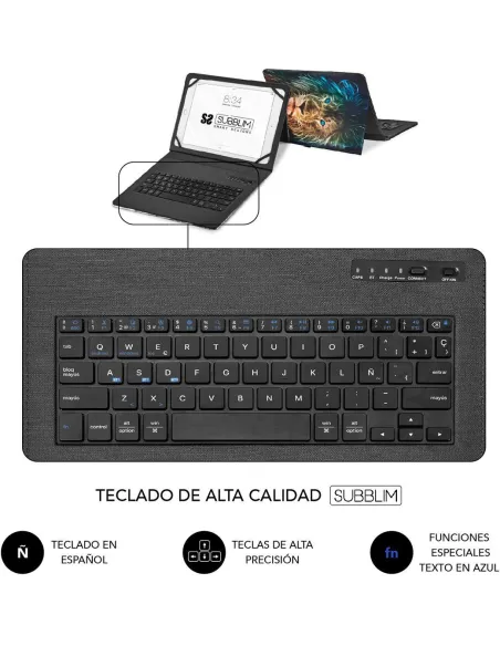 Subblim Keytab Pro Funda con Teclado Bluetooth León para Tablet 9.6-11"