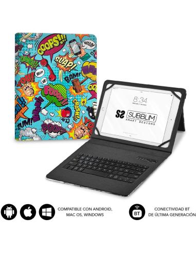 Subblim Keytab Pro Funda con Teclado Bluetooth Cómic para Tablet 9.6-11"