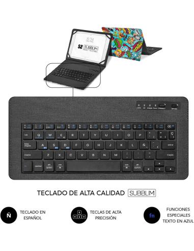 Subblim Keytab Pro Funda con Teclado Bluetooth Cómic para Tablet 9.6-11"