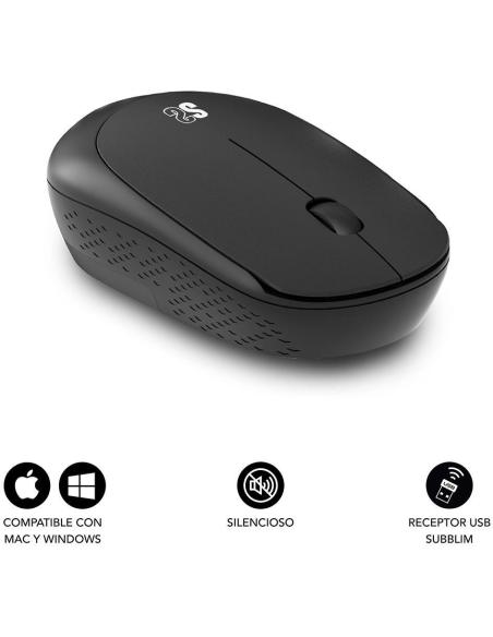 Subblim Business Plus Silencioso Ratón Inalámbrico 1200DPI Negro