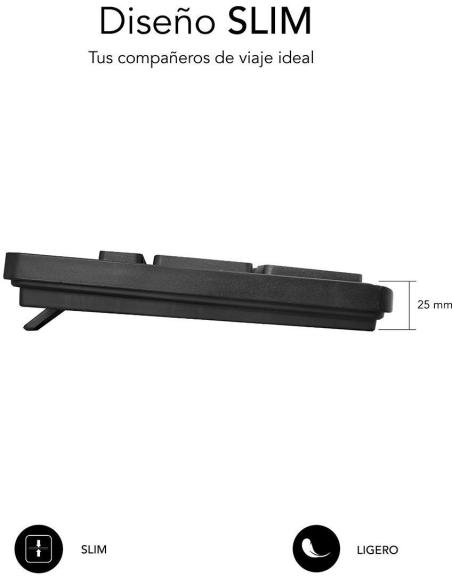 Subblim Business Slim Teclado con Cable USB Negro