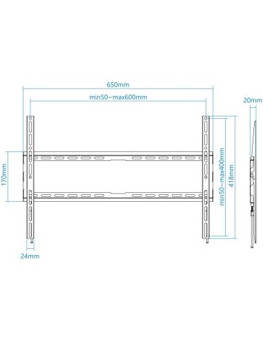 TooQ LP1080F-B Soporte de Pared para Monitor/TV 37"-80" Máx. 45Kg Negra