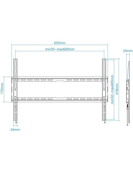TooQ LP1080F-B Soporte de Pared para Monitor/TV 37"-80" Máx. 45Kg Negra