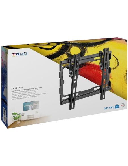 TooQ LP1044T-B Soporte de Pared Inclinable para Monitor/TV 23"-43" Máx. 45Kg Negro