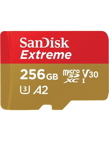SanDisk Extreme microSDXC 256GB UHS-I A2 V30 Clase 10 con Adaptador