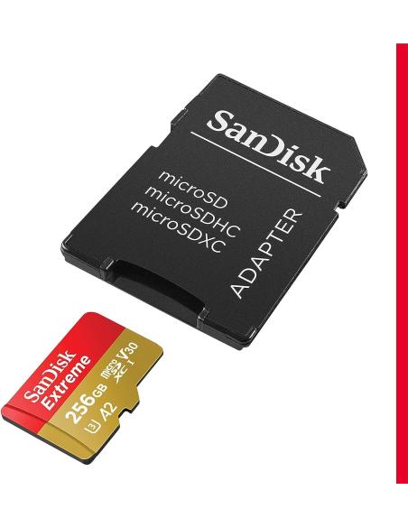 SanDisk Extreme microSDXC 256GB UHS-I A2 V30 Clase 10 con Adaptador