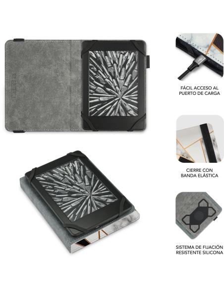 Subblim Clever SUBCUE-1EC011 Funda Universal para Ebook 6" Mármol Negro