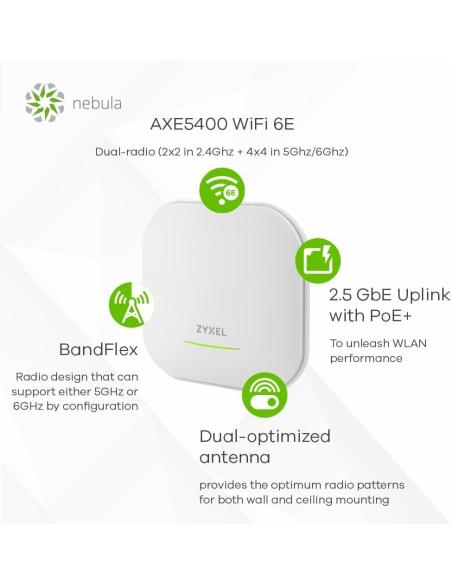 Zyxel WAX620D-6E AP Punto de acceso Inalámbrico PoE Wifi 6E