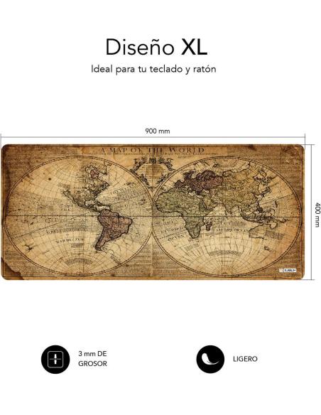 Subblim Vintage World XL 90x40cm Alfombrilla Gaming Extended