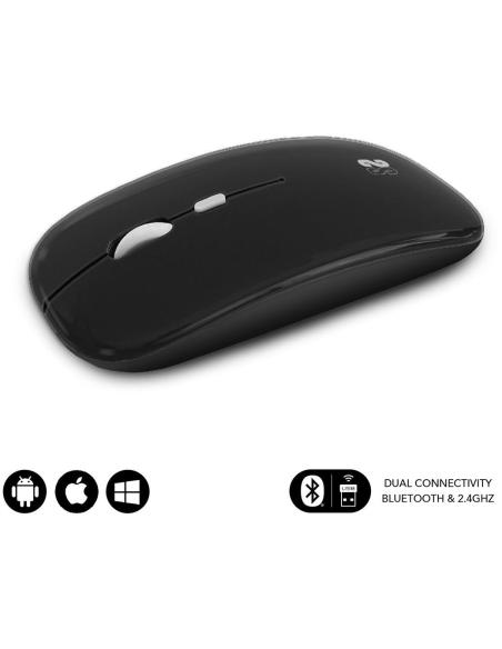 Subblim Dual Flat Ratón Inalámbrico Bluetooth 1600DPI Negro