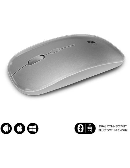 Subblim Dual Flat Ratón Inalámbrico Bluetooth 1600DPI Plata