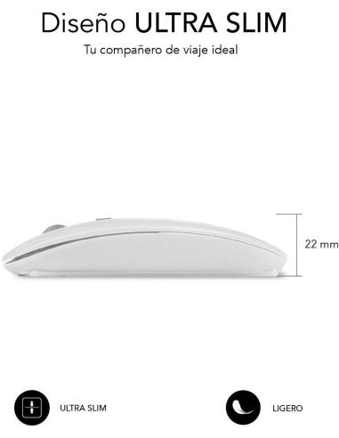 Subblim Dual Flat Ratón Inalámbrico Bluetooth 1600DPI Blanco