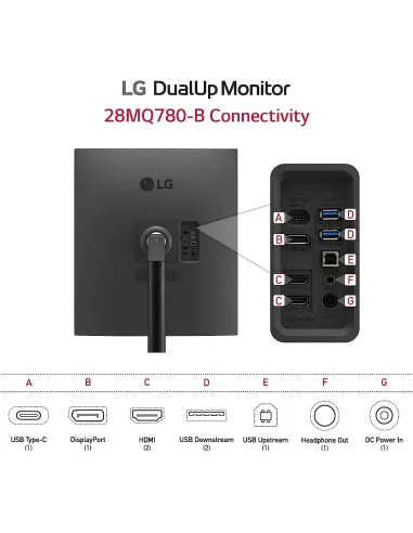 LG DualUp Ergo 28MQ780B 27.6" LED IPS QHD USB-C