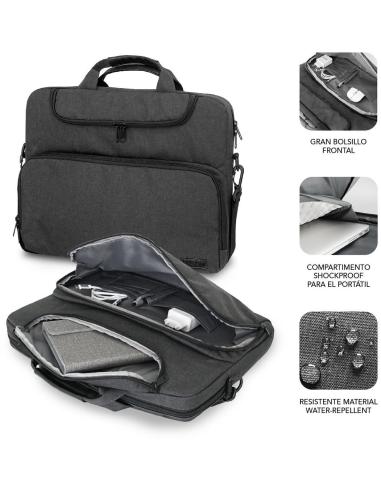 Subblim Air Padding Maletín para Portátil hasta 14" Gris Oscuro