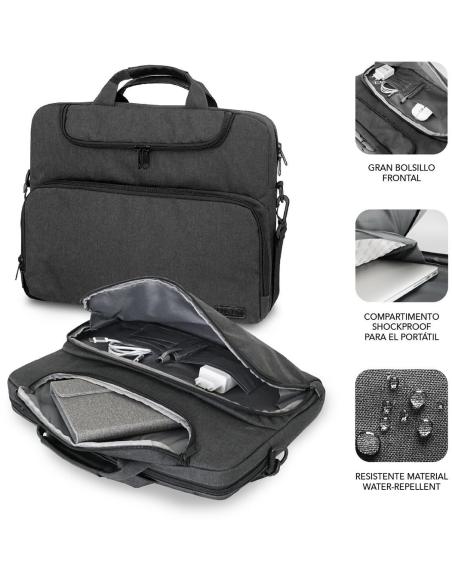 Subblim Air Padding Maletín para Portátil hasta 14" Gris Oscuro